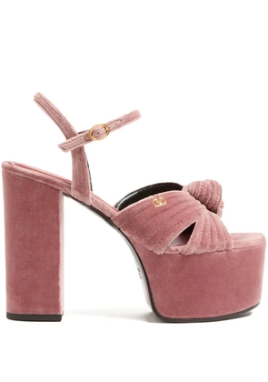 Valentino Garavani Crasher velvet platform sandals - Pink