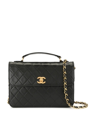 CHANEL Pre-Owned 1990s CC diamond-quilted 2way bag - Black