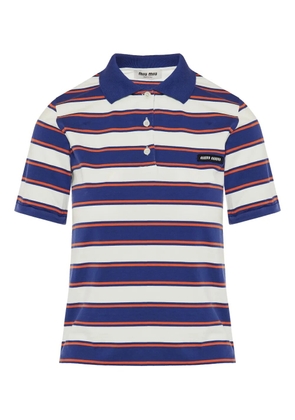 Miu Miu striped polo shirt - Blue