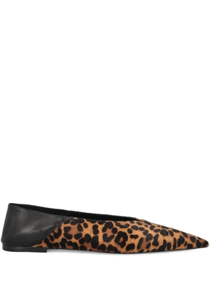 Saint Laurent leather ballet flats - Brown