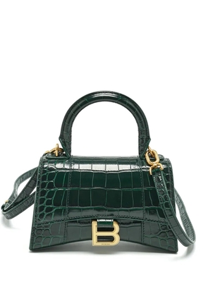 Balenciaga Pre-Owned Hourglass croc-embossed leather bag - Green