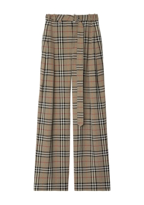 Burberry checked belted trousers - Neutrals