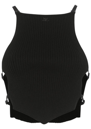 Courrèges ribbed crop top - Black