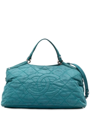 CHANEL Pre-Owned 2012 Small Iridescent Calfskin Sea Hit Tote satchel - Blue