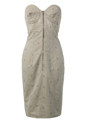 Jean Paul Gaultier Pre-Owned 1985 striped bustier dress - Brown