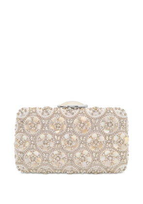 Oscar de la Renta embellished-floral clutch bag - Neutrals
