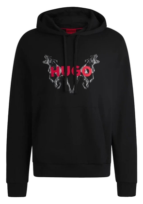 HUGO logo-print hoodie - Black