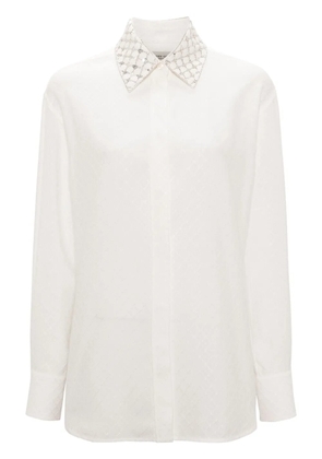 Golden Goose embellished-collar patterned-jacquard shirt - White