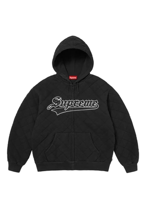 Supreme quilted zip hooded sweater - Black