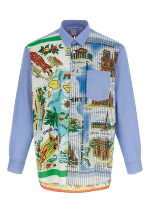 Comme Des Garçons Shirt printed cotton shirt - Blue