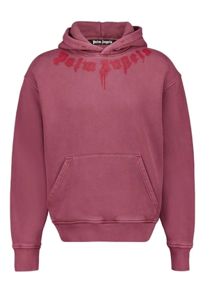 Palm Angels neck-logo hoodie - Red