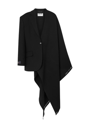 Moschino asymmetric-drape wool coat - Black
