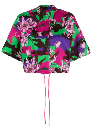 Moncler floral-print cropped shirt - Pink