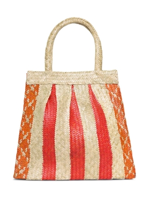 Brigitte Okan striped woven beach bag - Neutrals