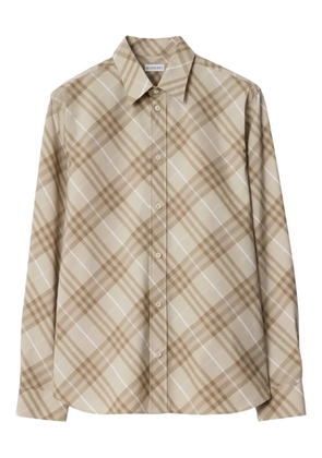 Burberry checked cotton shirt - Neutrals