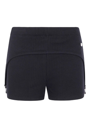 Jean Paul Gaultier ribbed garter-detail shorts - Black