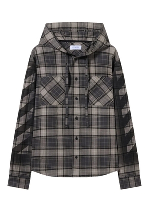 Off-White Spray Diagonal hooded shirt - Grey