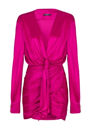 Balmain draped jersey dress - Pink