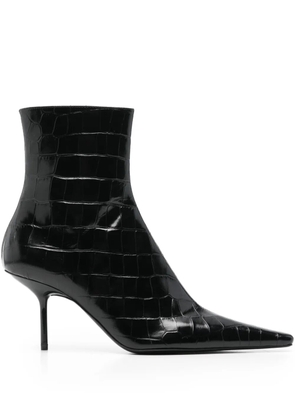 Victoria Beckham Sloan pointed crocodile-effect boots - Black