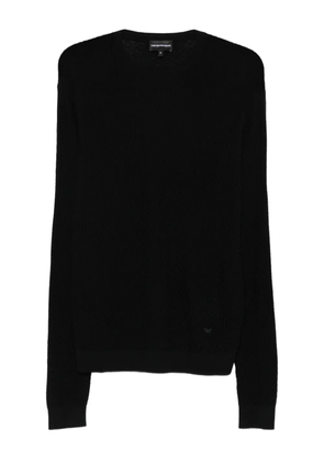 Emporio Armani textured wool sweater - Black