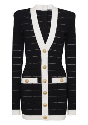 Balmain button-embellishment knitted mini dress - Black