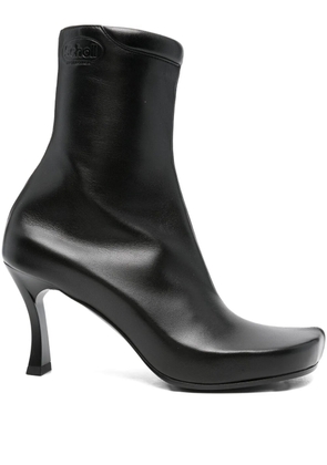 Balenciaga 75mm leather square-toe boots - Black