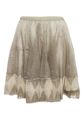 Alaïa Pre-Owned intarsia knit flared mini skirt - Neutrals