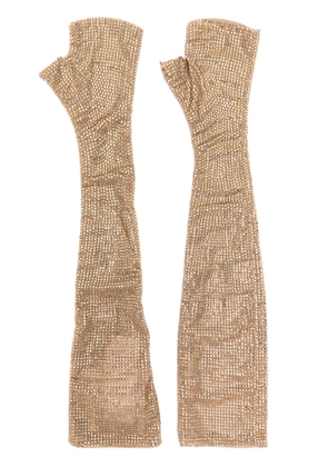 Giuseppe Di Morabito rhinestone-embellished fingerless gloves - Gold