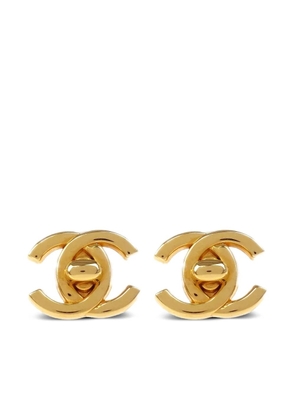 CHANEL Pre-Owned 1996 CC Turnlock clip-on earrings - Gold