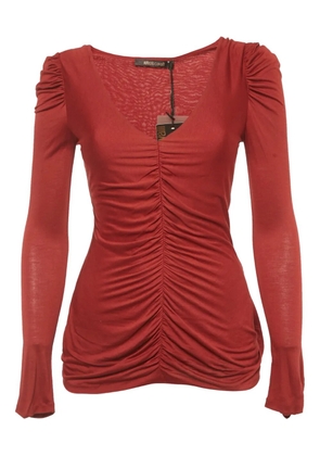 Roberto Cavalli Vintage ruched long-sleeve top - Red