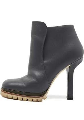 Marni Pre-Owned 130mm leather high-heel boots - Grey