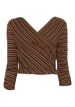 Anna Sui striped wrap top - Brown