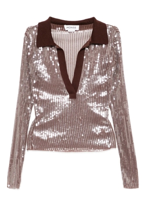 Monse sequin mesh top - Brown
