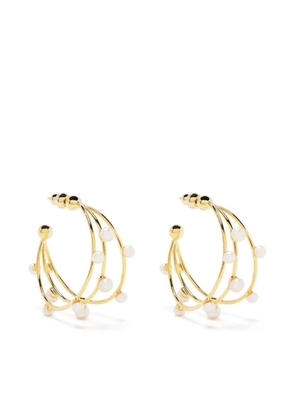 Cult Gaia pearl-embellished hoop earrings - Gold