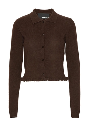 ROTATE BIRGER CHRISTENSEN ruffled-hem cardigan - Brown