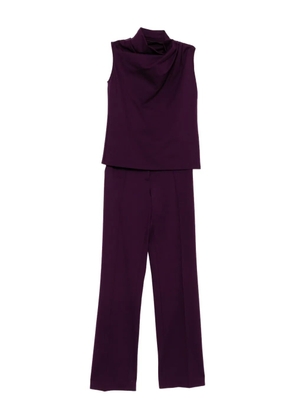 Saiid Kobeisy pleated shoulder top pants ensemble - Purple
