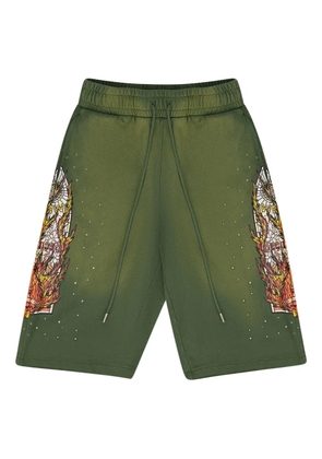 Who Decides War Flame Glass track shorts - Green