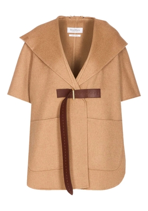Max Mara hooded belted cape - Neutrals