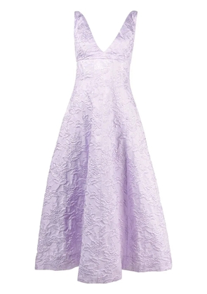 Philosophy Di Lorenzo Serafini floral-jacquard V-neck dress - Purple