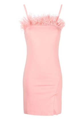TWINSET feather-trim fitted minidress - Pink