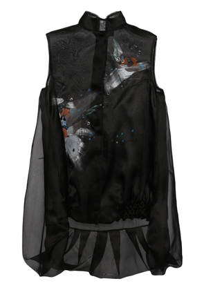 SHIATZY CHEN Libre collection standing collar vest - Black