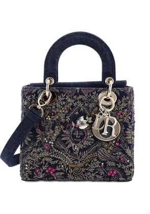 Christian Dior Pre-Owned Lady Dior Bag Embroidered Denim Small shoulder bag - Blue