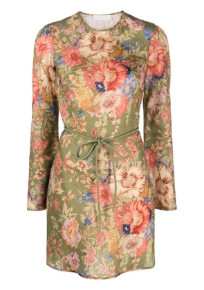 ZIMMERMANN August floral-print linen minidress - Green