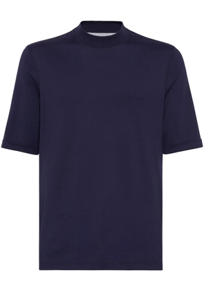 Brunello Cucinelli cotton mock-neck t-shirt - Blue