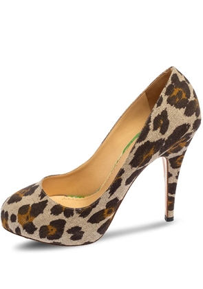 Charlotte Olympia Pre-owned 120mm leopard-print platform pumps - Brown