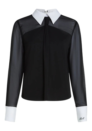Karl Lagerfeld sheer-panel blouse - Black