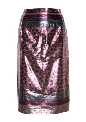 Burberry Pre-Owned metallic-finish pencil skirt - Pink