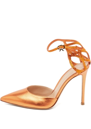 Gianvito Rossi Pre-owned 110mm crystal-embellished sandals - Orange
