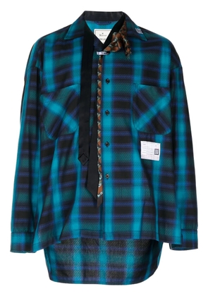 Maison MIHARA YASUHIRO plaid-check print cotton shirt - Blue