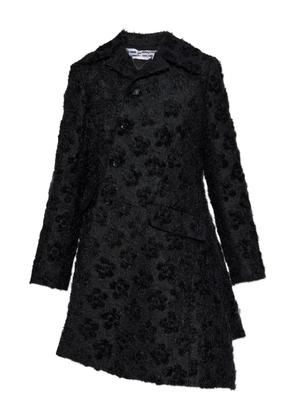 Comme Des Garçons Comme Des Garçons floral-embroidered asymmetric coat - Black